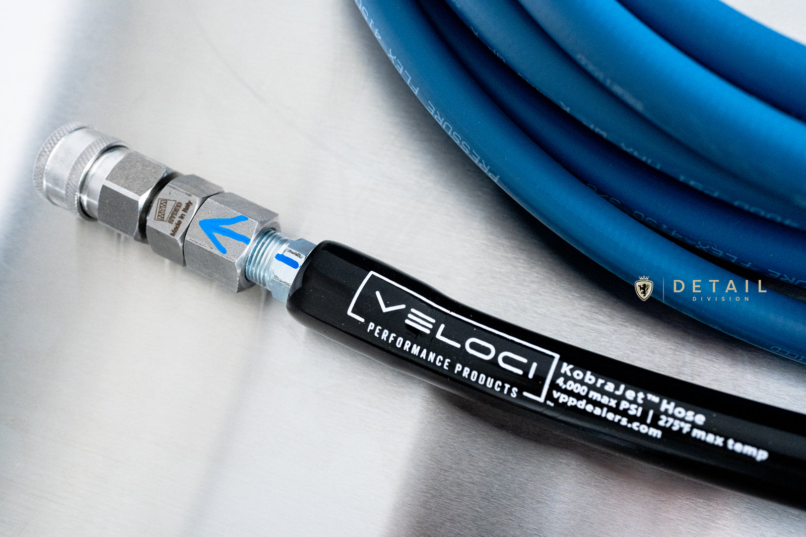 KobraJet 4000 PSI Pressure Washer Hose — Stainless Steel Fittings + Inline Swivel | 50', 75', 100'