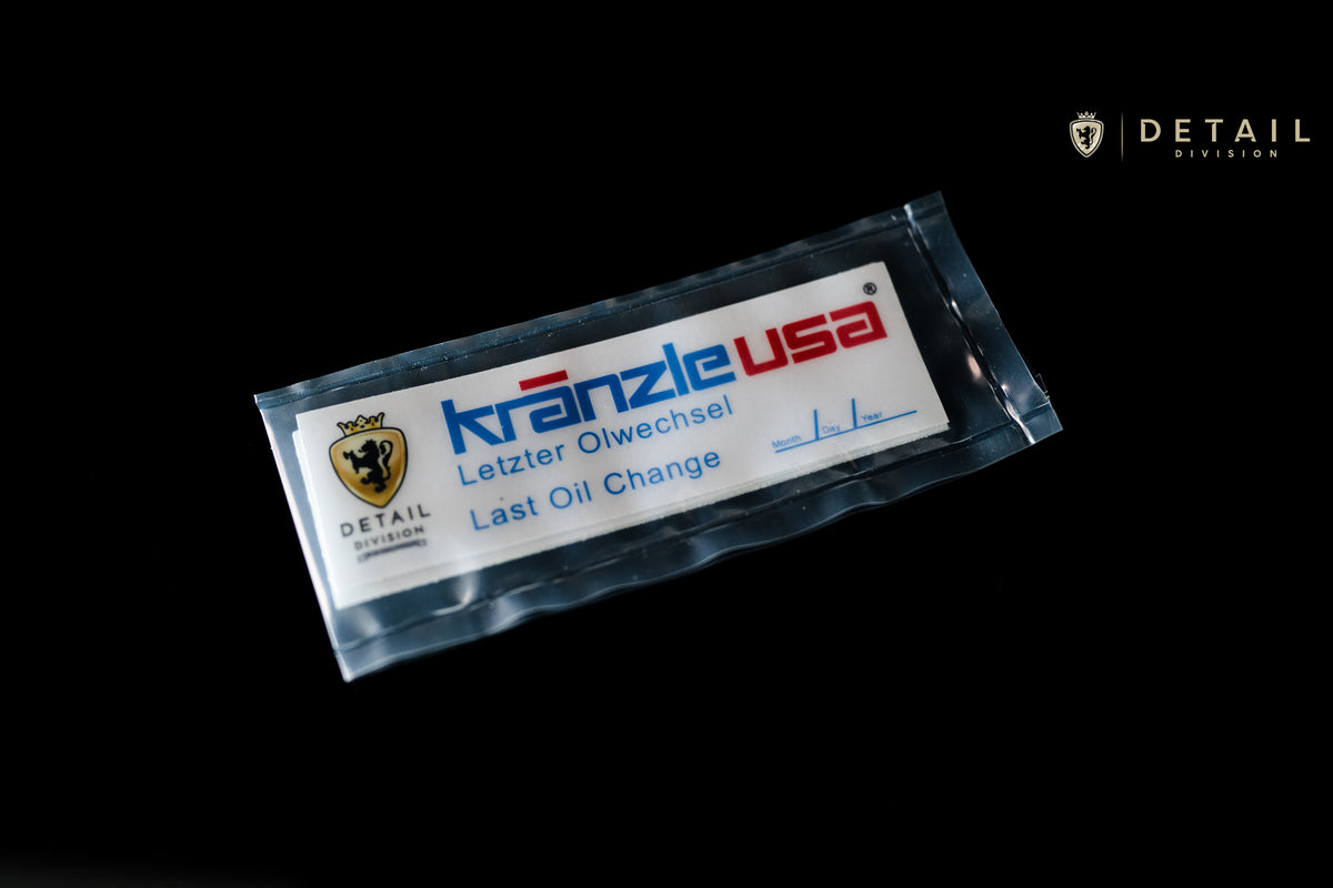 Detail Division // Krānzle Oil Change Sticker